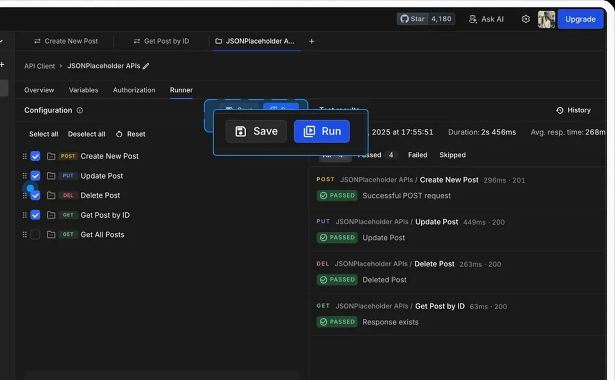 Requestly API Client running a collection of requests in sequence