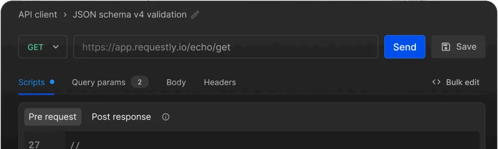 Pre and post request scripts