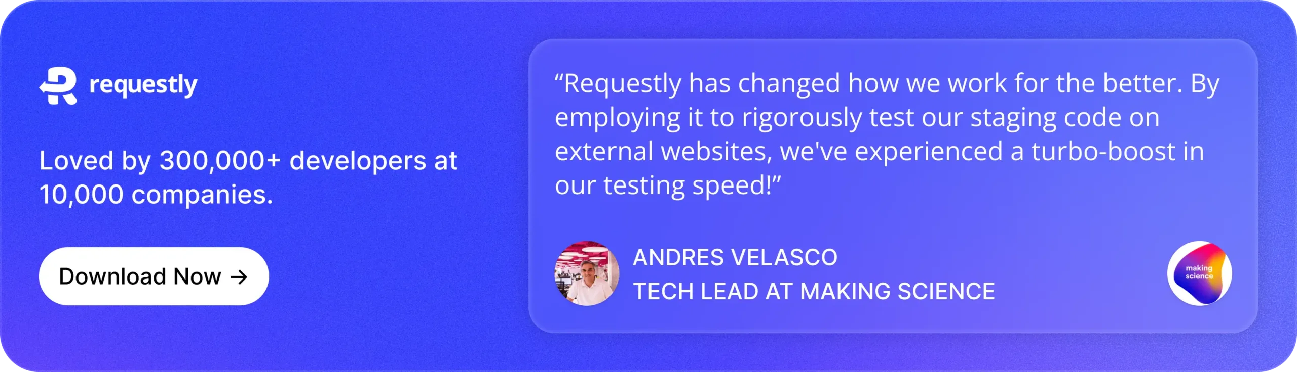 Andres Velasco Testimonial - Requestly API Client