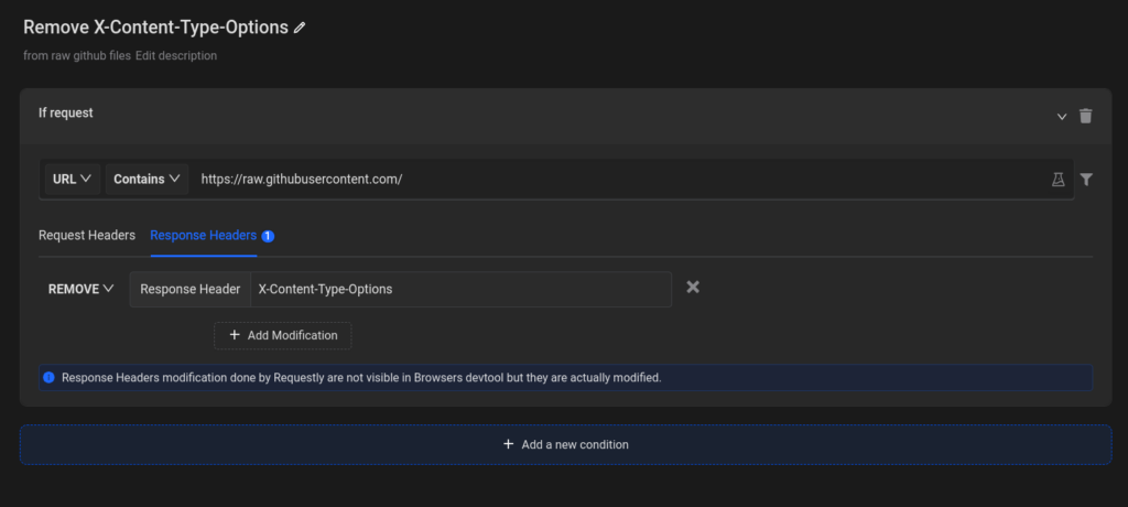 removing X-Content-Type-Options to replace production js