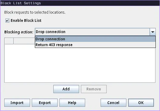 Block List Settings