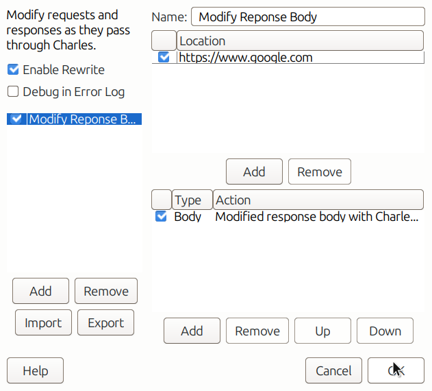 modify response body charles proxy