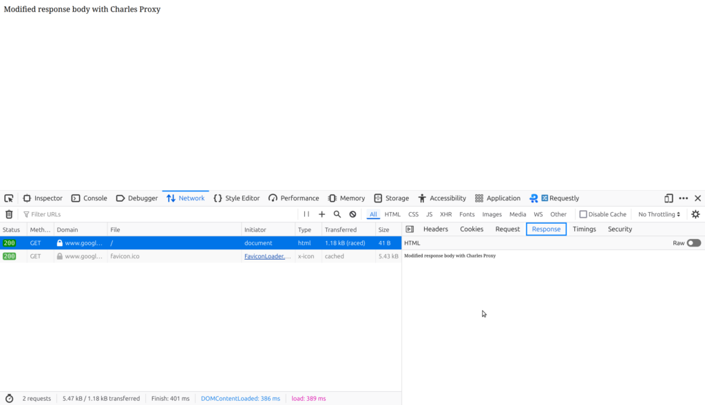 modify response body charles proxy