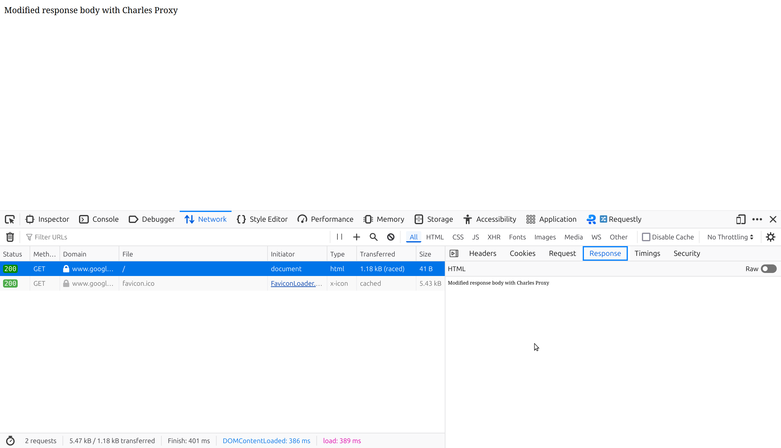 modify response body charles proxy