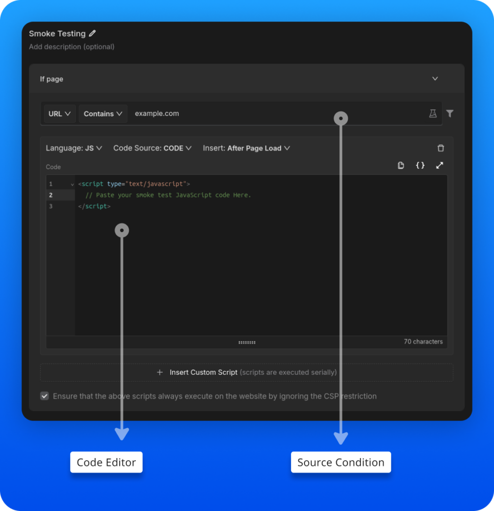 Insert Smoke Test Script