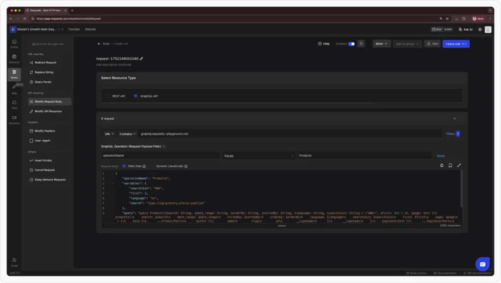Modify Request Body - Requestly Modify Request Body for targeted Request