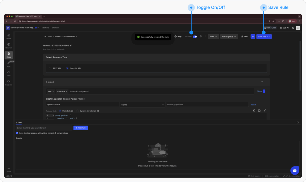 Save Modify Request Rule