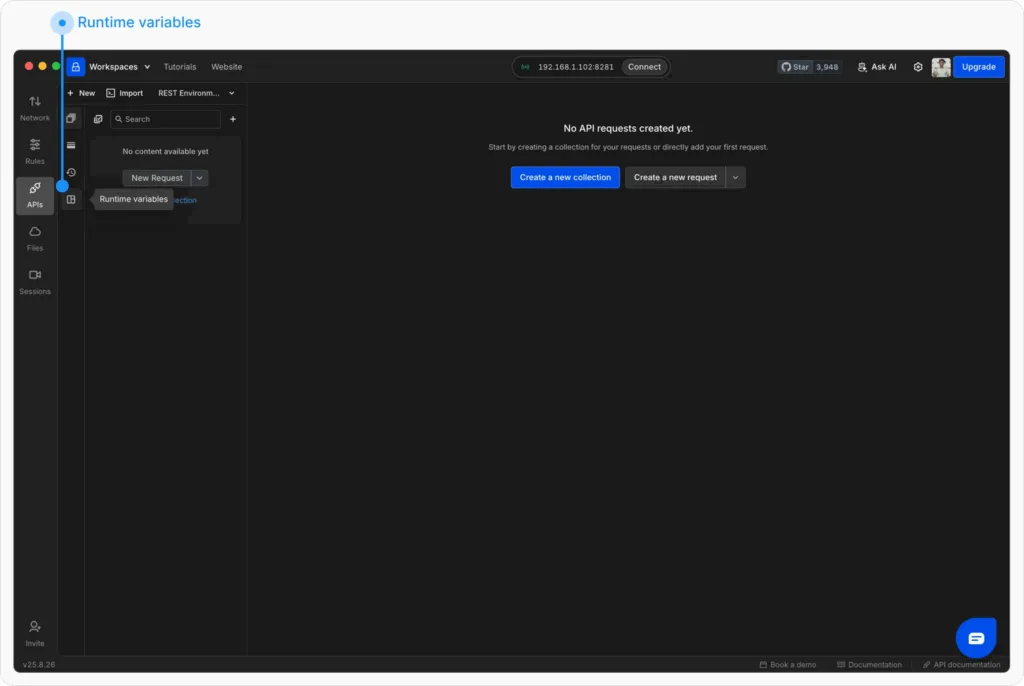 Runtime variables - Requestly API Client