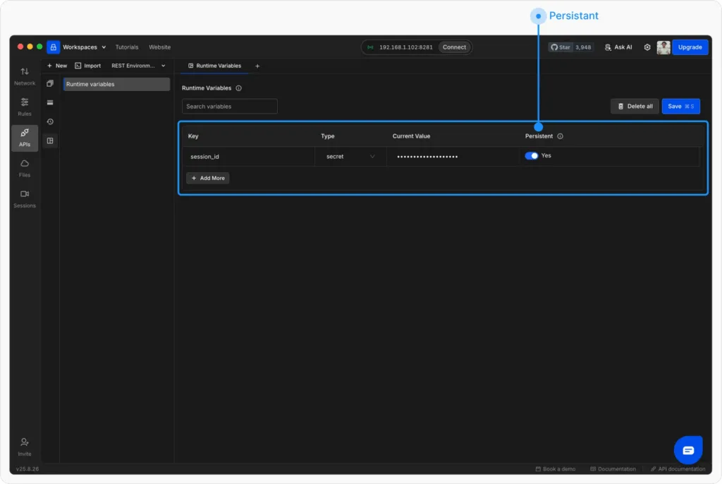 Add New Variable - Requestly API Client