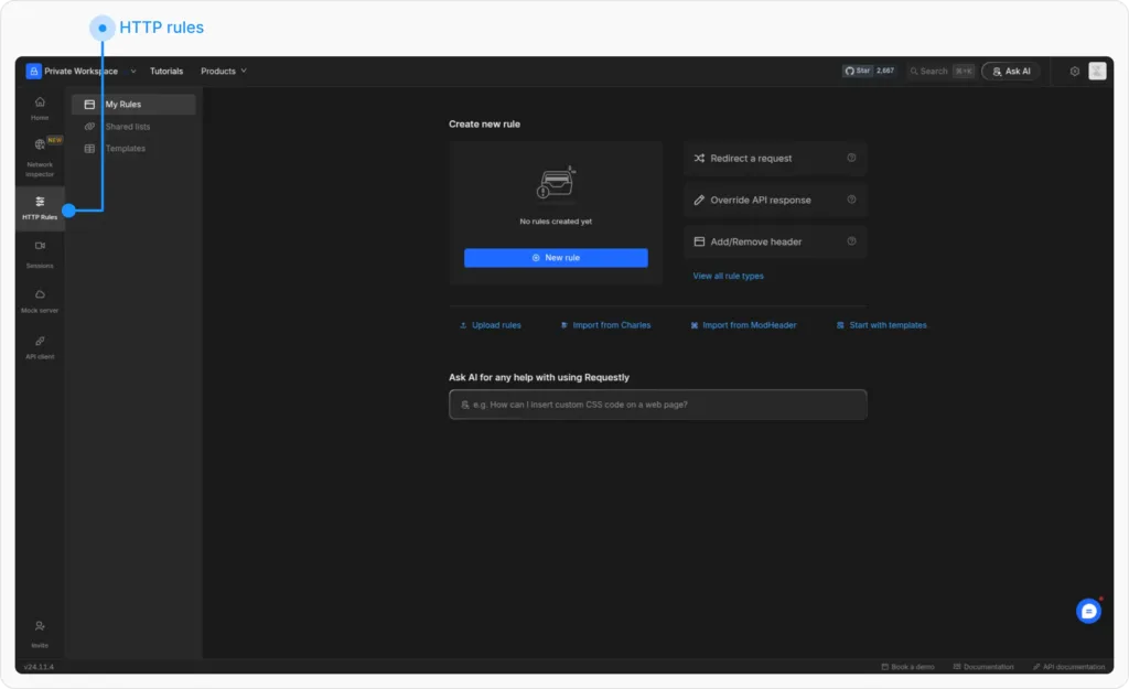 Open Requestly Dashboard - Requestly API Client